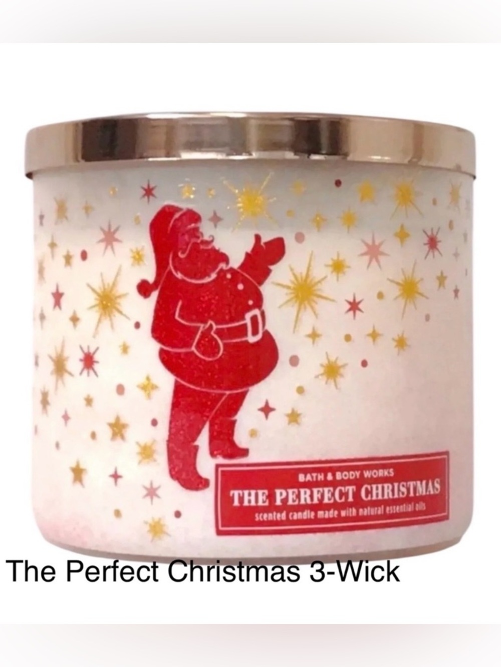 NIB Bath & Body Works “The Perfect Christmas” 3-Wick Candle | Metal Lid
